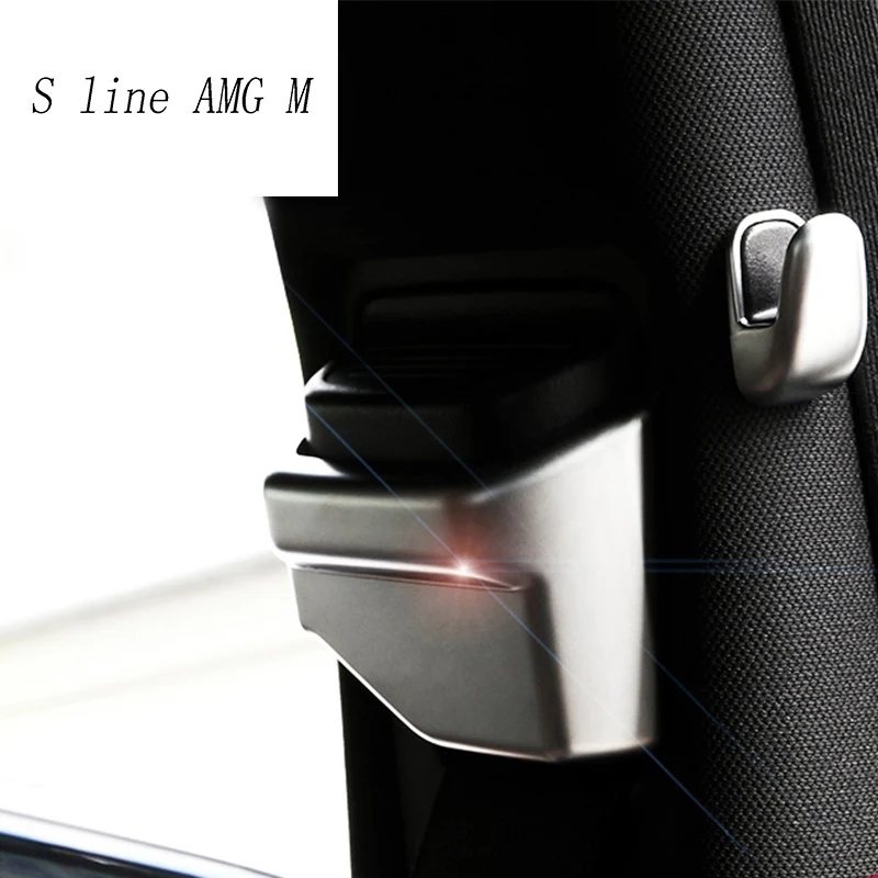 

Car styling Safety belt decorative frame Trim covers Stickers For Mercedes Benz S Class W222 2014-2017 Interior Auto Accessories