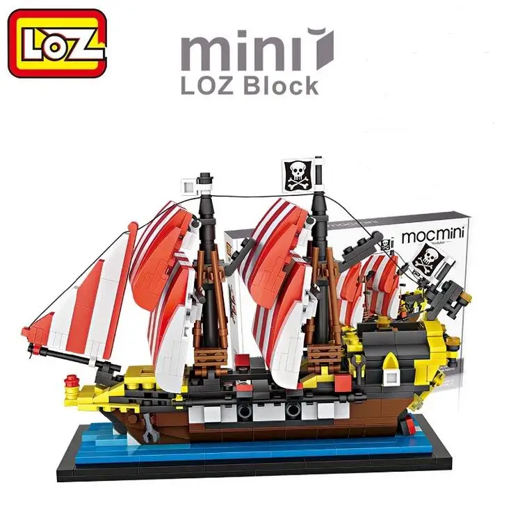 

LOZ 1211 Black Seas Barracuda Pirate Ship Mini Block 653PCS Scrap Dock Building Blocks DIY Construction Bricks Christmas gift