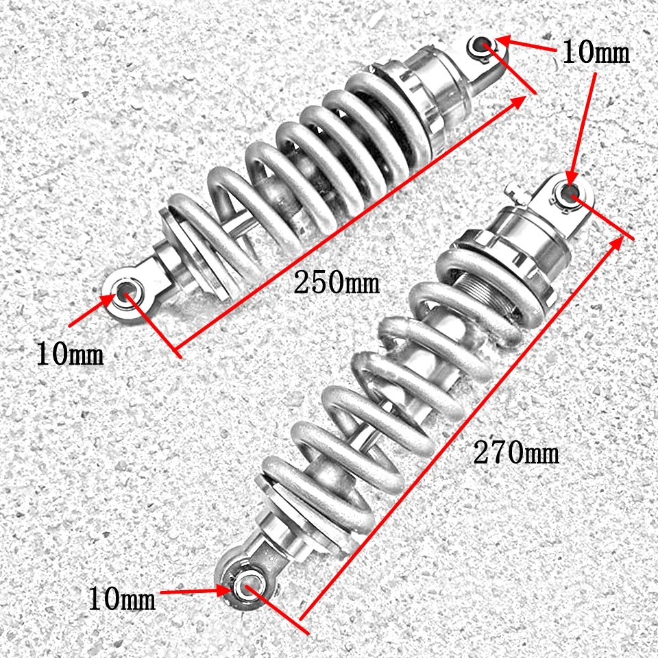 Универсальный 250 мм или 270 мм задний амортизатор задней подвески мотоцикла Диаметр пружины 11 мм для одного амортизатора