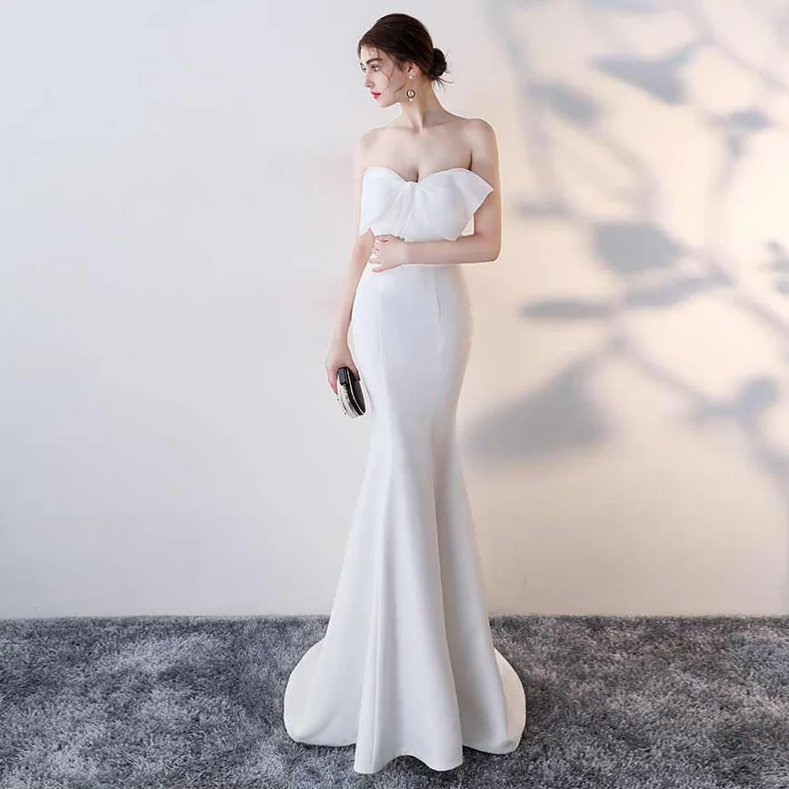 New Sleeveless Tube Top Evening Dresses Long Female 2019 Sexy Banquet Hosted Tube Top Mermaid Dress Formal Dress Women Elegant New Sleeveless Tube Top Evening Dresses Long Female 2019 Sexy Banquet Hosted Tube Top Mermaid Dress Formal Dress Women Elegant