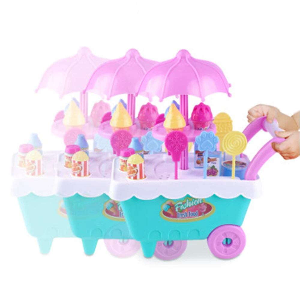 Моделирование маленькие тележки для мороженого девочка мини-тележка для конфет магазин ролевые игры Супермаркет Детские игрушки игры дома