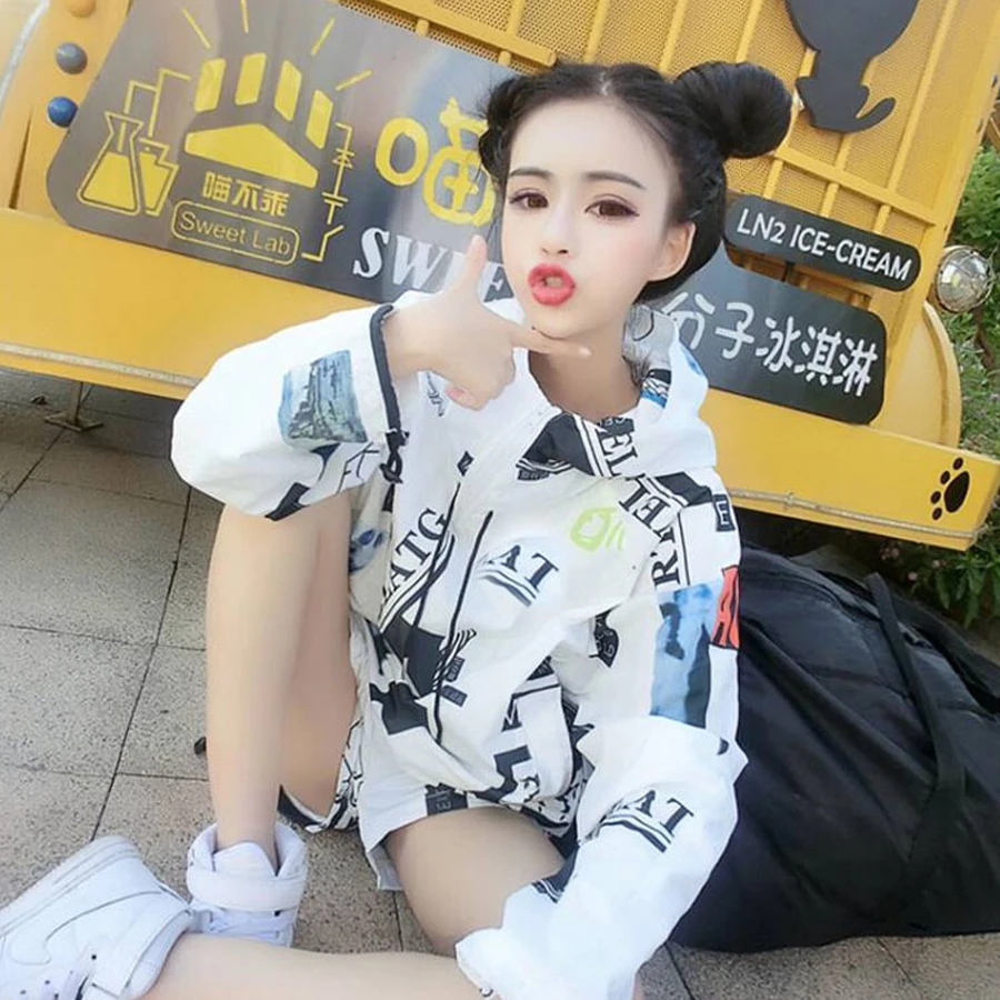 Свободные худи и толстовки для женщин Harajuku уличная хип хоп негабаритная Толстовка корейский стиль толстовка одежда женские топы 50F0084