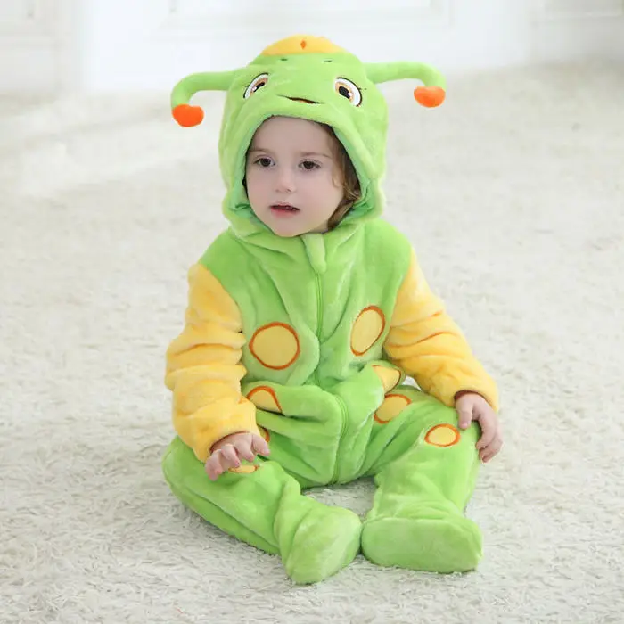 

2017 Spring 100 Cotton Baby Romper Fashion Animal Design Unisex Green Long Sleeve Jumpsuit Autumn Toddler Baby Clothes SBR165006
