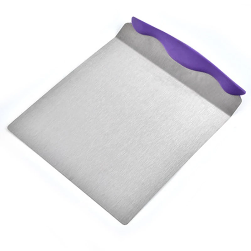 Purple Шпатель для пиццы из нержавеющей стали, лопата, ручка подъемщика для торта, подставка для выпечки - Цвет: Purple