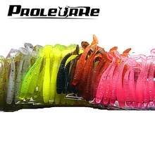 Proleurre 10 pçs/lote 50mm 0.7g Borracha Macia Isca Isca de Pesca Isca Jig Wobbler Swimbait Carpa Isca de Pesca Macio Verme Silicone Artificial(China)