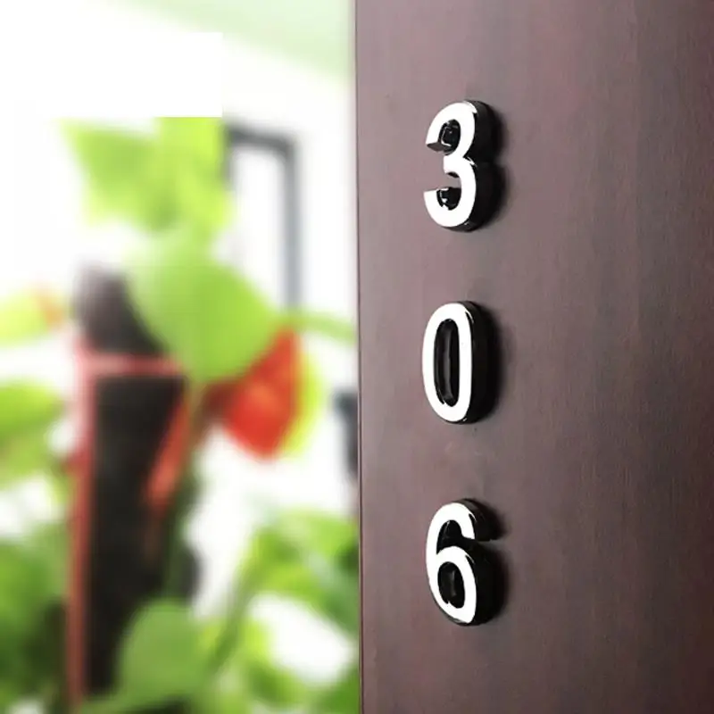 Customized Stereo Number Pasted On Wall Home House Door Digital Sticky 3D Letters Hotel Room Numbers Plate Room Sign Plastic