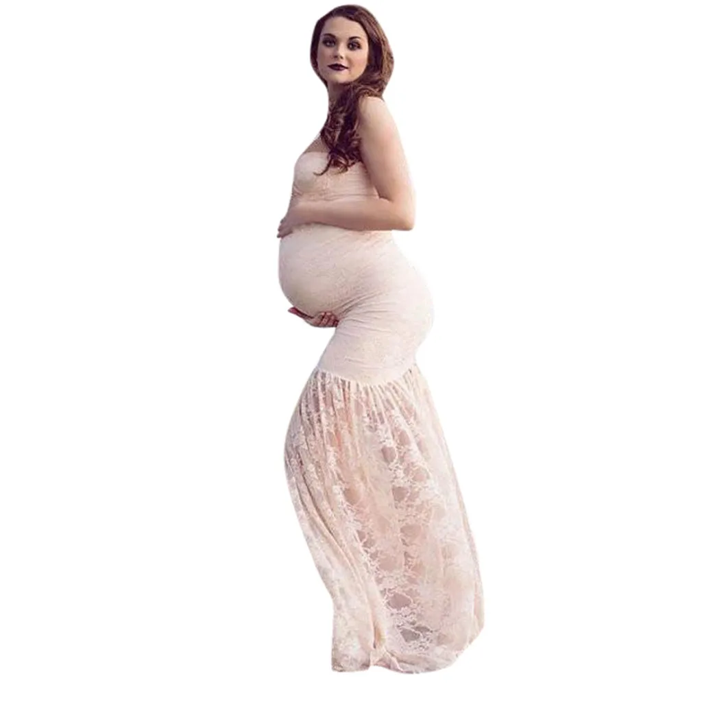 Кружевные платья для беременных, женское сексуальное однотонное кружевное платье без рукавов с открытыми плечами, платье для беременных, элегантная одежда для фотосессии
