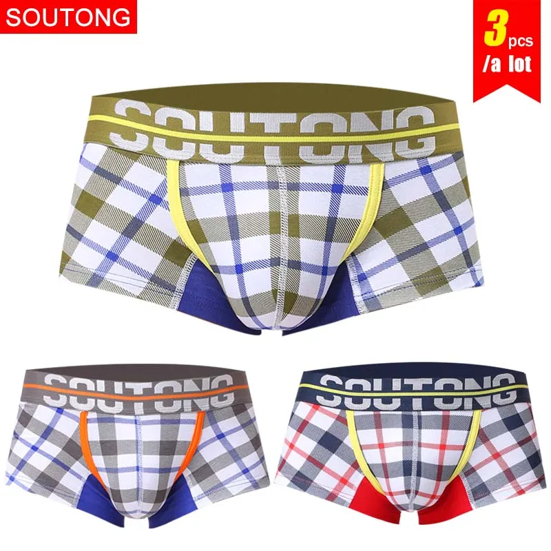 Soutong Мужской Underwear 3 Шт./лот Хлопок Мужчины Underwear Боксеры Cueca Calzoncillos Hombre Трусы Underwear Трусы Мужские Шорты - Цвет: group 10