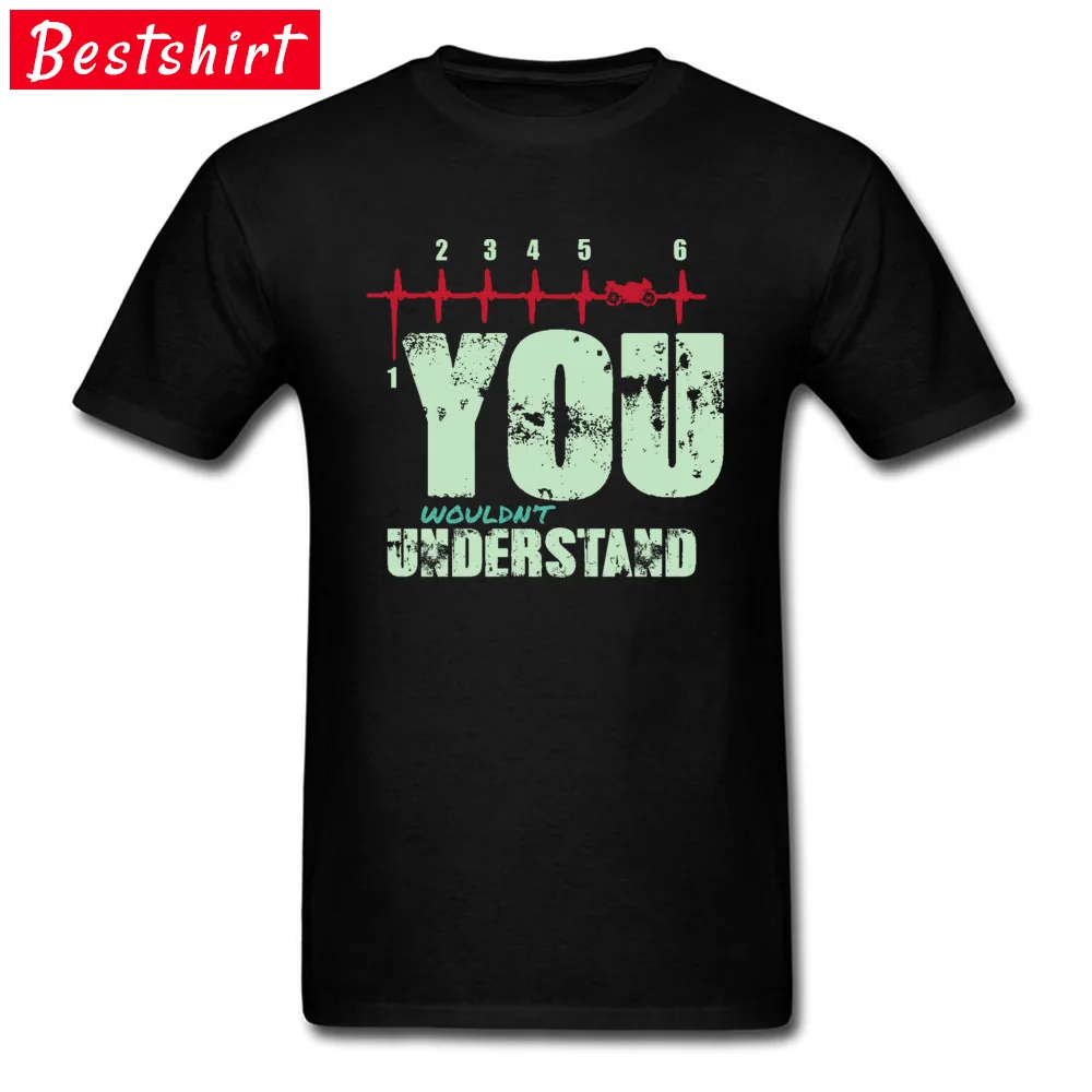 Motorcycle-Heartbeat-You-Wouldnt-Understand- Tops T Shirt Special Crew Neck Design Short Sleeve Cotton Student T Shirts T-Shirt Motorcycle-Heartbeat-You-Wouldnt-Understand- black