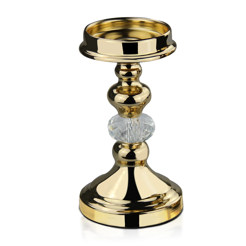 

VINCIGANT Gold Metal Pillar Candlesticks for Church Home Dining Room Table Decoration