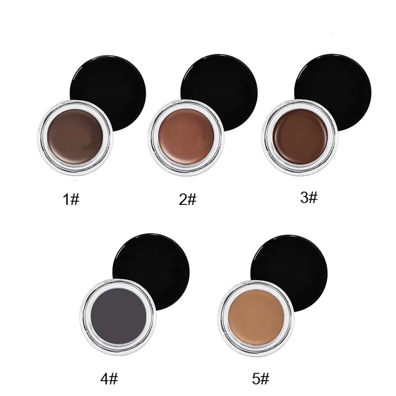 

Waterproof 5 Colors makeup Eyebrow pomade No logo high pigment Tint Eyebrow Brown Eyebrow Gel With Brow brushes