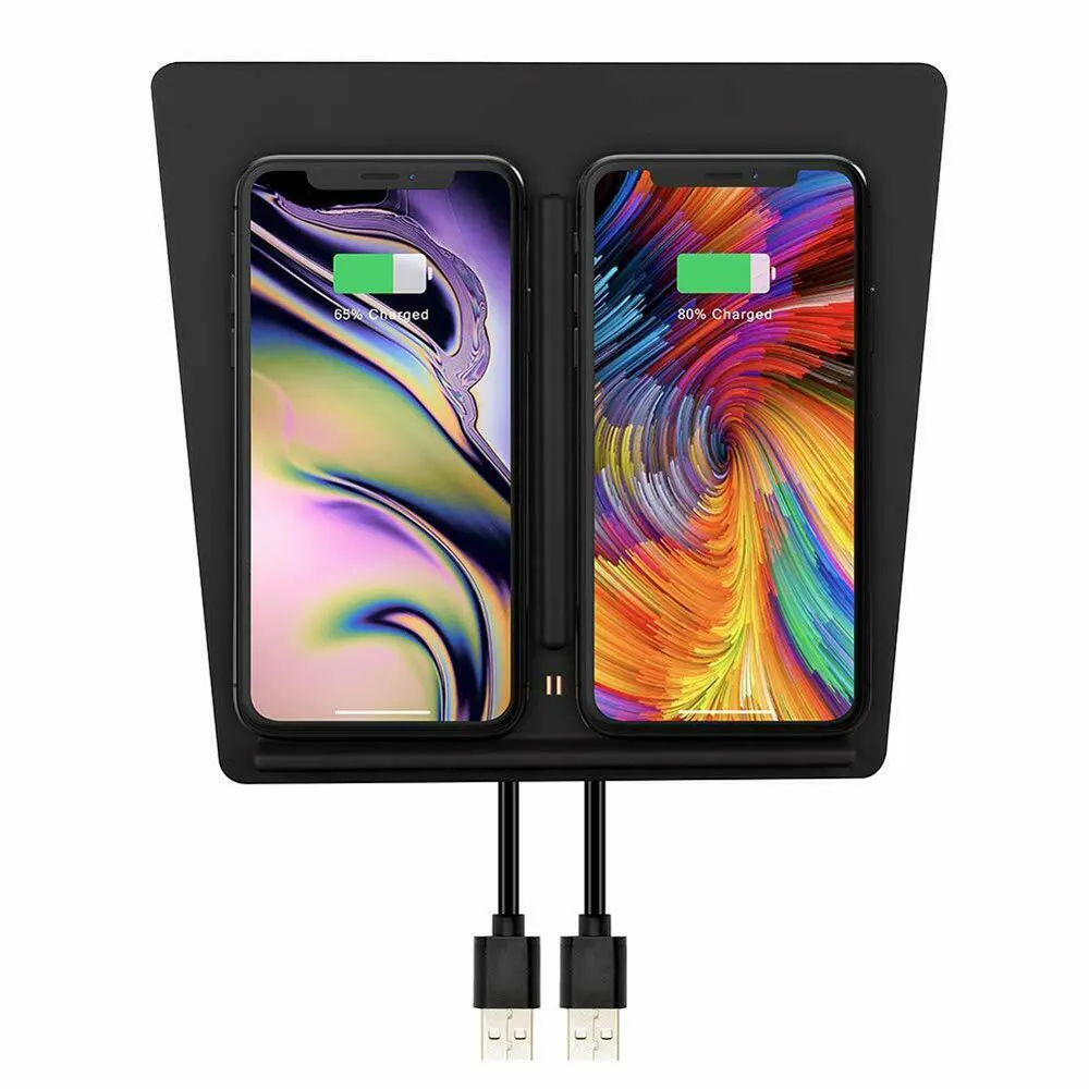

DJSona Car USB Port Wireless Charger Car Mount Dual Phones Charging Center Console For Tesla Model 3 Auto Interior Accessory