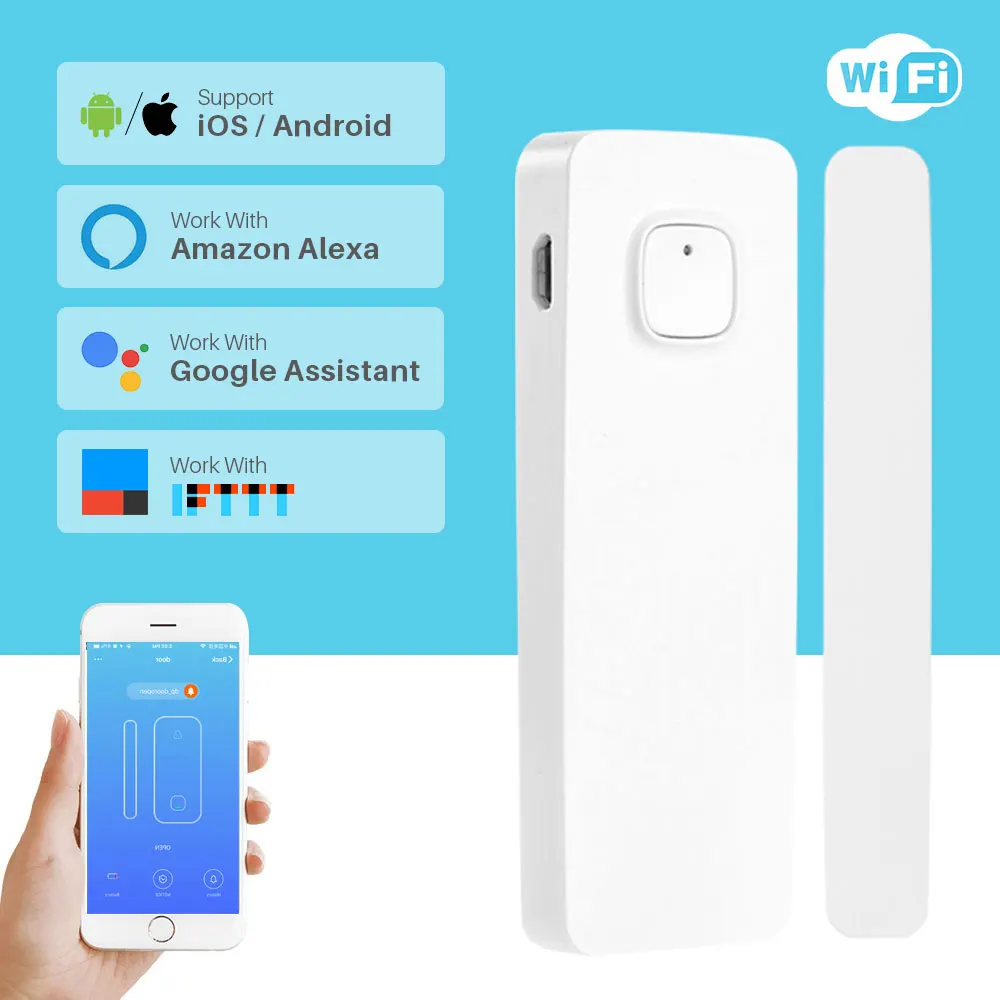 Цена Wi Fi дверная сигнализация, датчик окна, умный дом, система безопасности, SmartLife, приложение, управление, Совместимость с Amazon Alexa Google Home