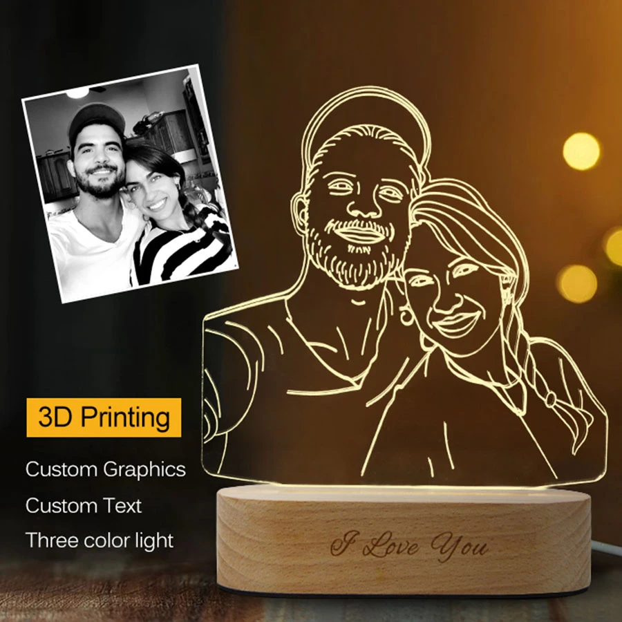 Veilleuse 3d Personnalisee 3 Couleurs Texte Photo Usb Lampes A Monter Soi Meme Pour Bebe Cadeau De Noel Ou De Mariage Aliexpress