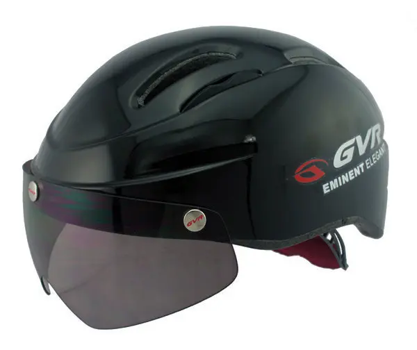 GVR G 306V Cycling Helmet With UV Cut Visor Solid Black Free