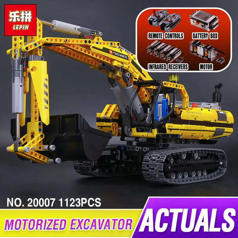 

New LEPIN 20007 technic series 1123pcs excavator Model Building blocks Bricks Compatible Toy Christmas Gift 8043 Educational Car