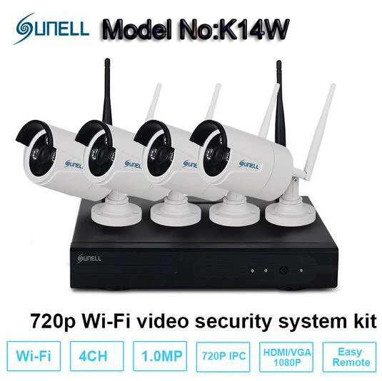 

Sunell Brand 4CH NVR 720P HD Night Vision IP Surveillance Camera Kit CCTV Security Camera System 1SATA HDD & Smartphone View