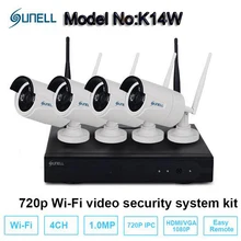 Sunell бренд 4ch NVR 720 P HD Ночное видение ip Камеры Скрытого видеонаблюдения комплект видеонаблюдения безопасности Камера Системы 1 SATA HDD и смартфон вид
