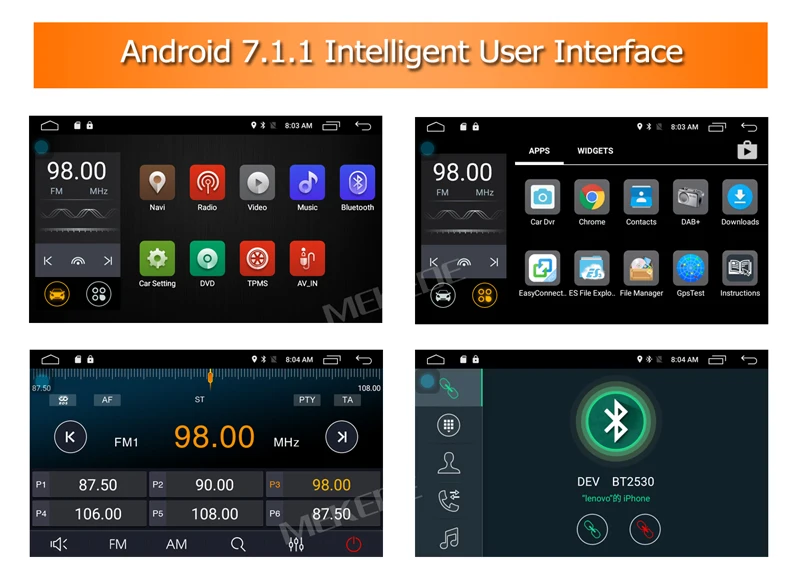 Top 2 Din 7Inch Android 7.1 2G RAM Car DVD Player For FORD/Mondeo/S-MAX/Connect/FOCUS 2 2008-2011 With 4G Wifi Radio GPS Bluetooth 29