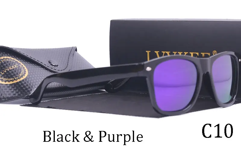 LVVKEE, классические брендовые Мужские поляризационные солнцезащитные очки, мужские, женские, солнцезащитные очки, для путешествий,, UV400, очки gafas Oculos de sol Feminino - Цвет линз: C10 With case