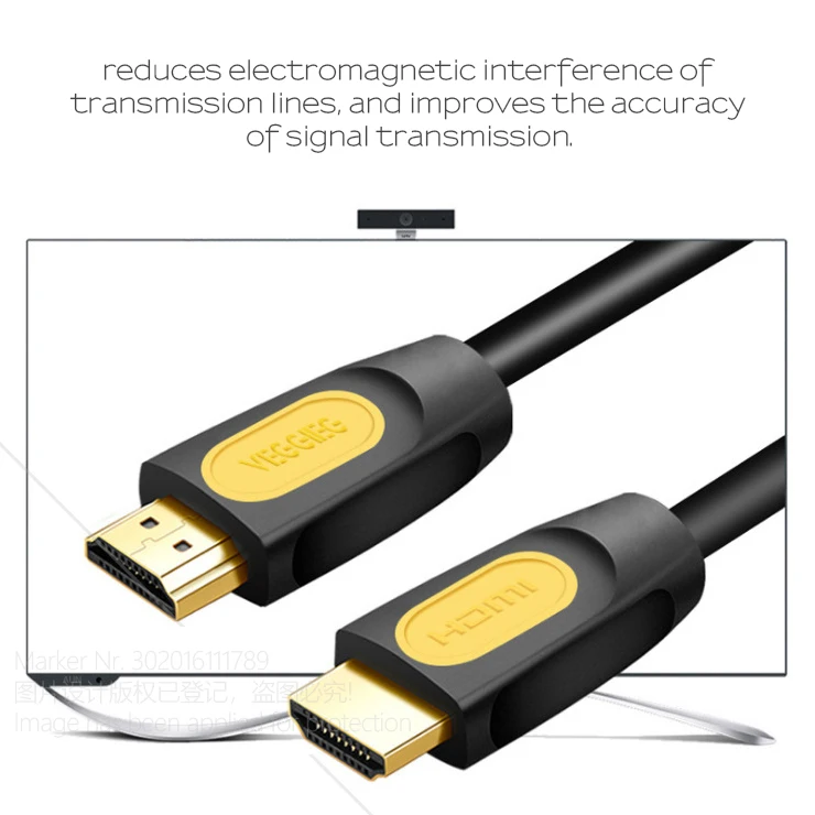 AUN Высокоскоростной HDMI кабель позолоченный 1,4 версия двойной магнит кольцо, поддержка 3D, 1080 P для ТВ, HD монитор, проектор