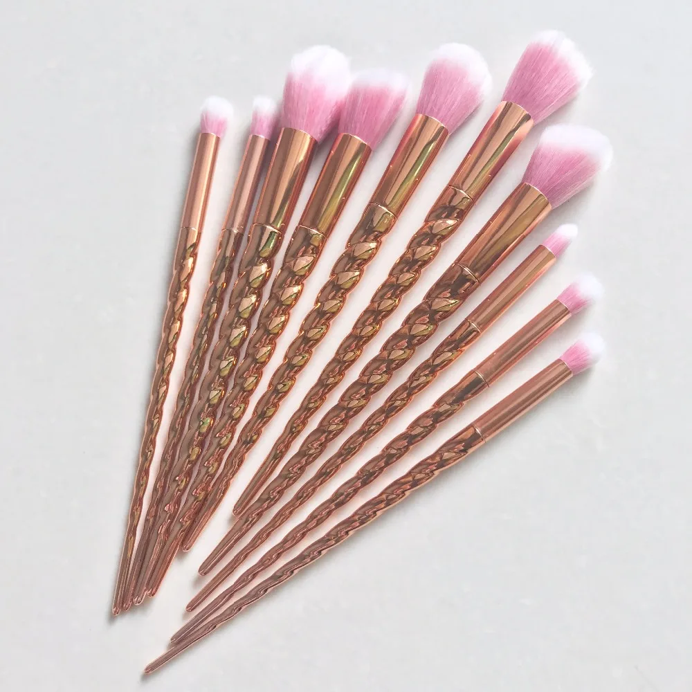 

Rosegold Cosmetic Makeup Brushes Set High Quality Foundation Powder Blending Eyeshadow Lip Eyebrow Unicorn brushes Makeup Tools