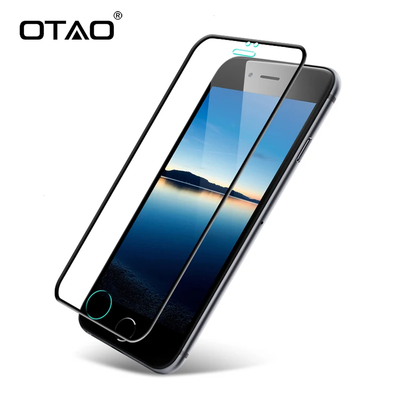 OTAO 3D Volle Abdeckung Gehärtetem Glas Screen Protector Für Apple iPhone 6 6S 7 8 Plus Aluminium L
