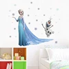 Lovely Olaf Elsa Queen Snowflakes Frozen Wall Stickers For Kids Room Decoration Cartoon Home Decals Anime Mural Art Movie Poster ► Photo 2/6