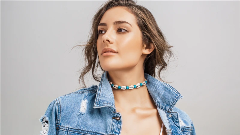 Beautiful necklace made of delicate colored velvet beads