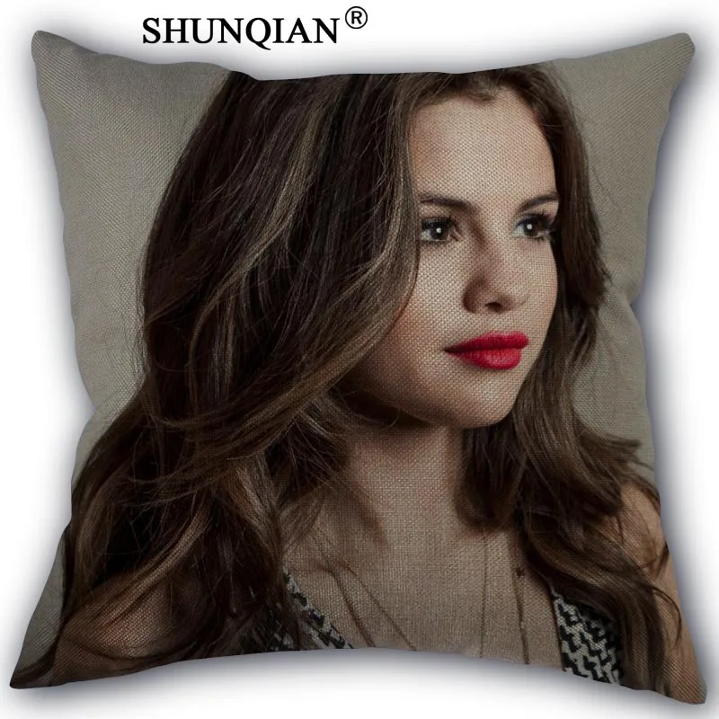 Pillowcase Selena gomez наволочка льняное белье квадратная Наволочка на молнии уникальный дизайн настроить вашу картинку 45x45 см с одной стороны - Цвет: Pillowcase