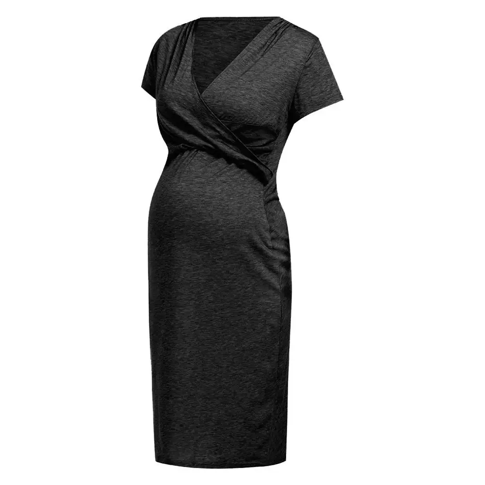 

Maternity Short Sleeve Nursing Baby Breastfeeding Nightdress Pregnancy Dress pregnant blouse maternity clothes for pregnant new