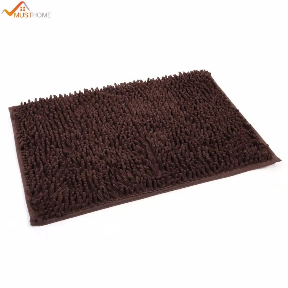 Soft Non slip Microfiber Polyester Chenille Shaggy Mat Shower Rug