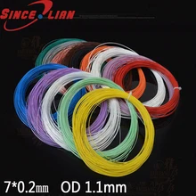 UL10064 одиночный провод 24 AWG многоцветный посеребренный многожильный телфлоновый провод 10 метров PTFE высокотемпературный сигнальный кабель
