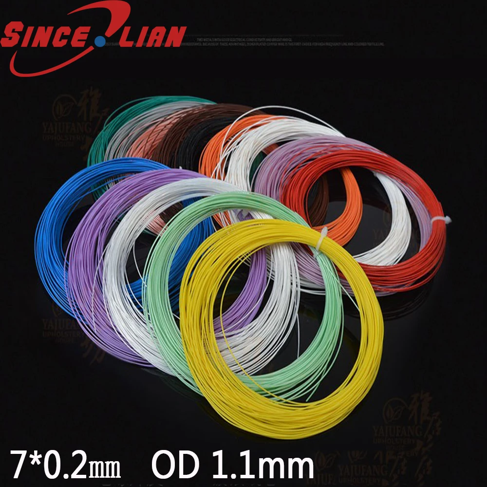 UL10064 одиночный провод 24 AWG многоцветный посеребренный многожильный телфлоновый провод 10 метров PTFE высокотемпературный сигнальный кабель