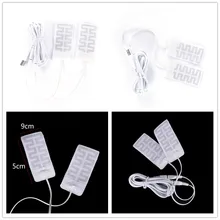 1 пара зимних теплых перчаток с подогревом для рук и талии, 5 В, USB носки с подогревом, подкладки из углеродного волокна, стельки с электрическим подогревом 5*9 см