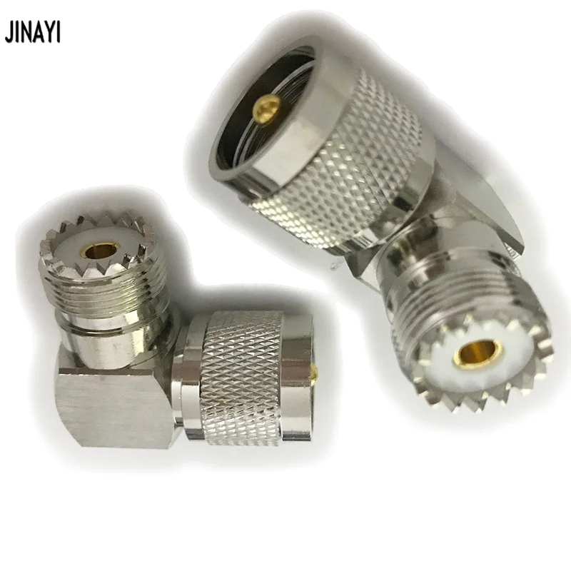 

5pcs UHF SO239 female Right Angle to UHF PL259 Male 90 Degree RF Coax Cable Connector Adapter 50ohm
