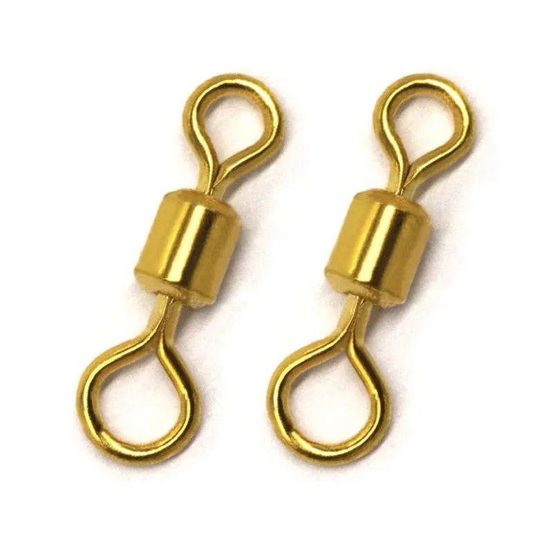 [1000pcs] Fishing Swivels Gold Color Ball Bearing Swivel Solid Rings Fishing Connector Fishing