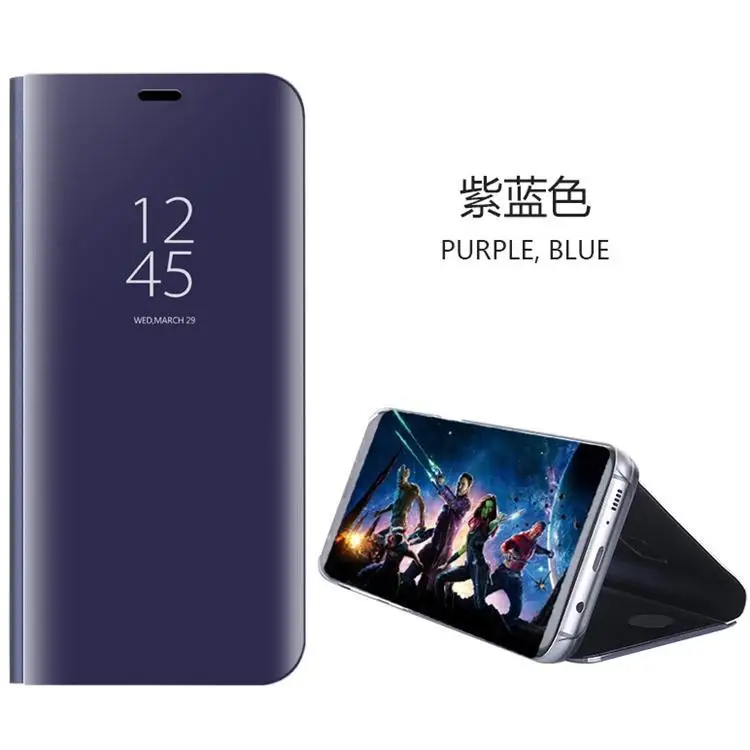 Роскошный флип чехол с подставкой для Samsung Galaxy Note 8 S9 S8 Plus S7 S6 edge умный зеркальный