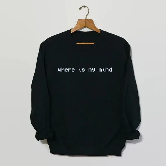 Skuggnas New Arrival Where is my mind Pixies Sweatshirt Grunge 90s Grunge Jumper Casual Tops high quality Jumper Pullovers