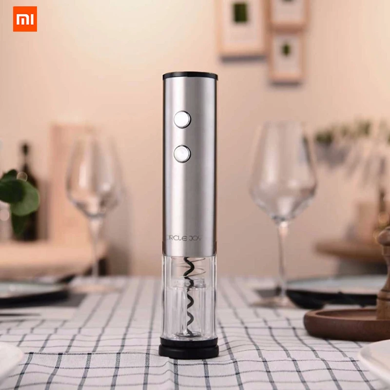 

Xiaomi Original CIRCLE JOY Automatic Red Wine Bottle Opener Stainless steel Electric Corkscrew Foil Cutter Base Cork Out Tool