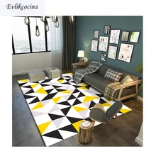 Черный, белый, желтый ковер для комнаты, коврик для гостиной, спальни, геометрический Коврик, Para Sala Alfombra