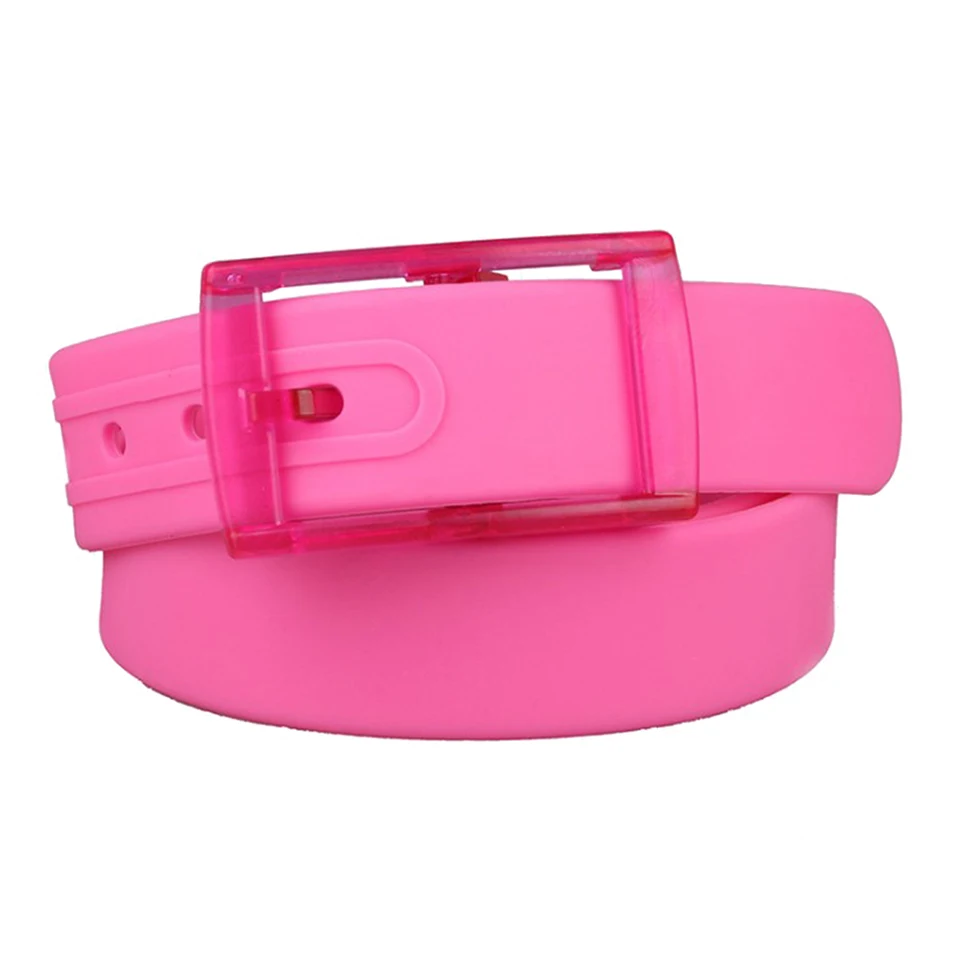 Plastica di Colore della caramella Cinture per Le Donne Degli Uomini di Gomma di Silicone Cinturino Nuovo di Plastica Fibbia Spilli Cinture di Jeans di Estate Skinny Cinghia di Va