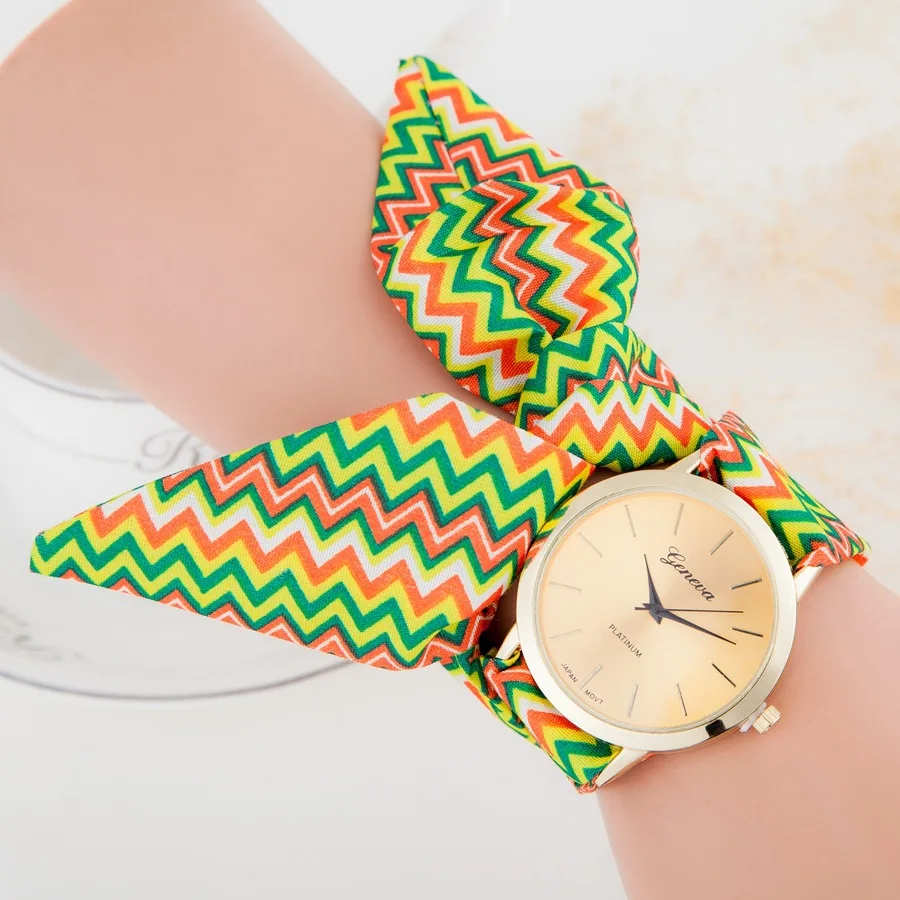 MINHIN цветочный узор дизайн для девочек часы Длинные ленты ремешок браслет кварцевые наручные часы женские подарок на день Святого Валентина