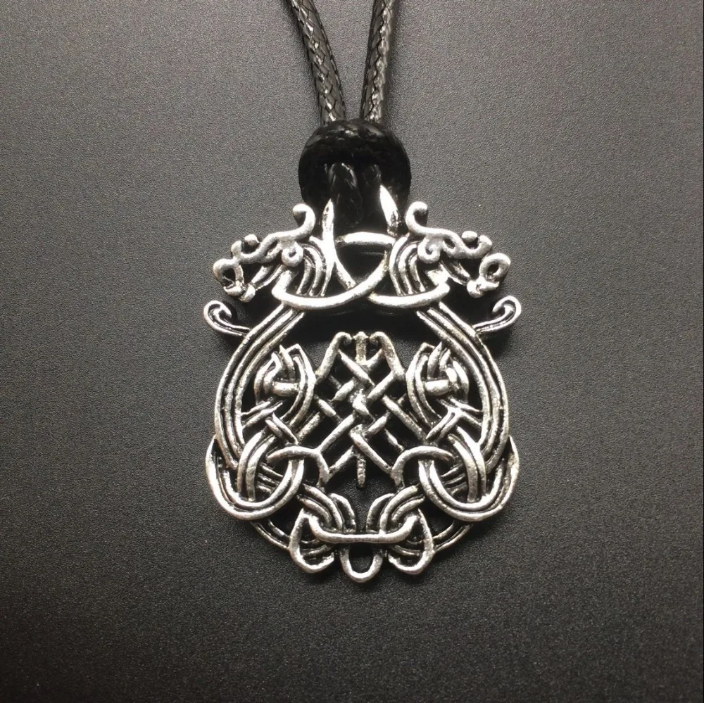 

Viking Jewelry Silver Celtic Dragon Necklace Pendant
