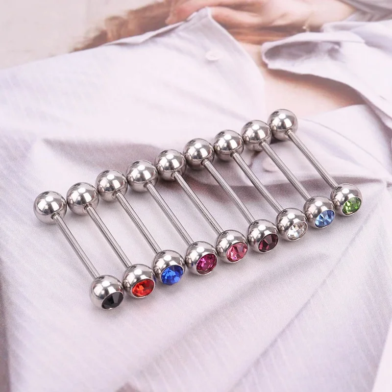 

1Pcs Stainless Steel Cartilage Tragus Barbell 19mm Tongue Ring Piercing Ear Nail Ear Clasp Ear Bone Barbell Body Jewelry
