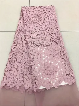 

Pink Nigerian French Lace Fabrics 2018 African Tulle Lace Fabric High Quality African Lace Wedding Fabric For Dress Royal Blue