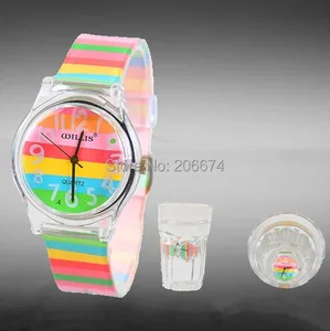 Уиллис стильный радужный узор дизайн мода женское платье водостойкие аналоговые наручные кварцевые часы женские часы Бесплатная доставка - изображение