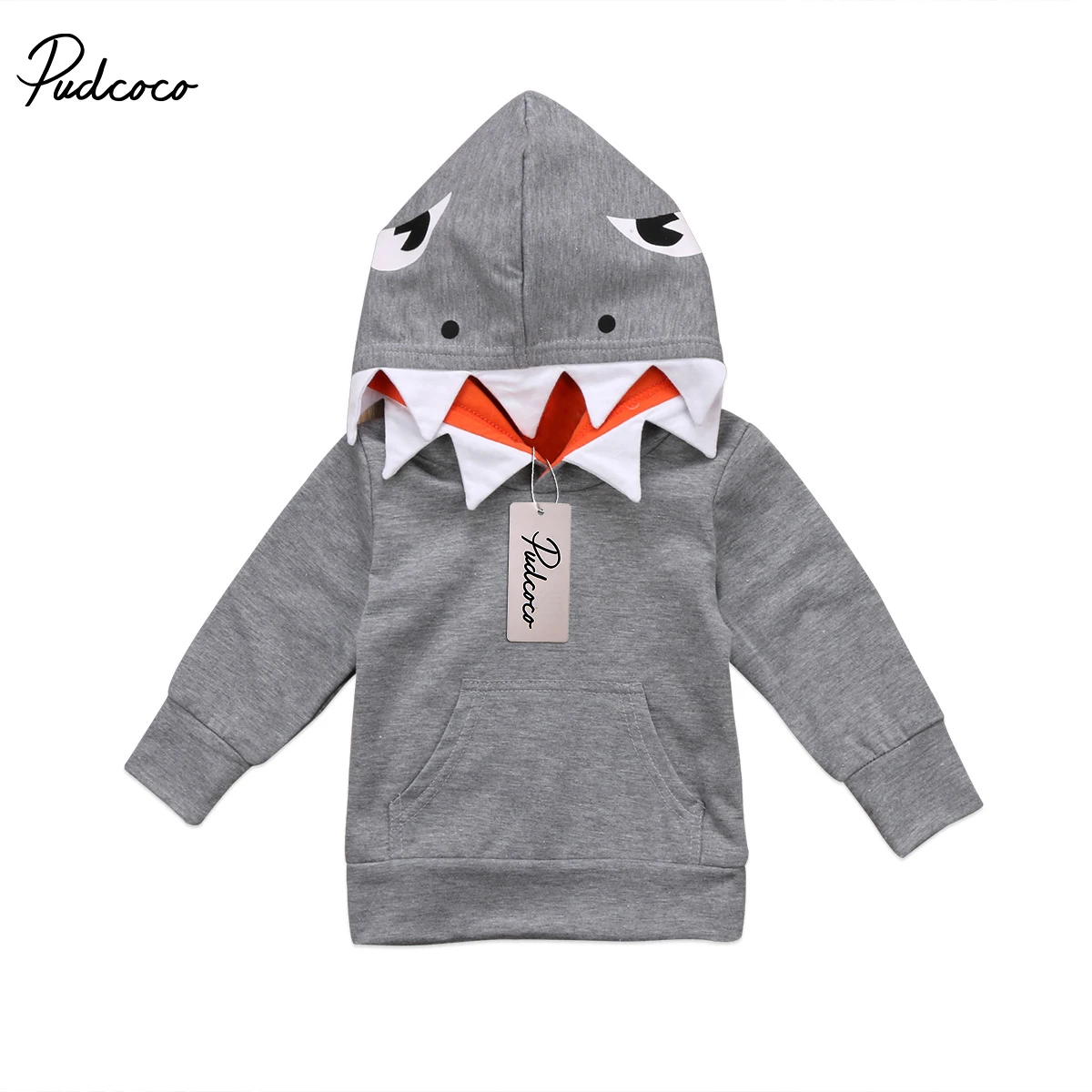 

Casual Toddler Kids Boys Shark Hooded Tops Hoodie Pocket Jacket for boy Coat Outerwear
