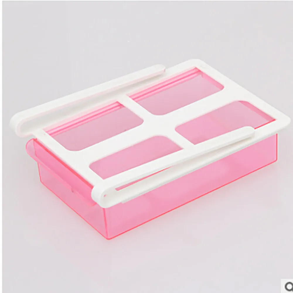 Slide Fridge Freezer Organizer Plastic Refrigerator Food Fruit Storage Rack Shelf Drawer Hanging Holder Boxes#B30