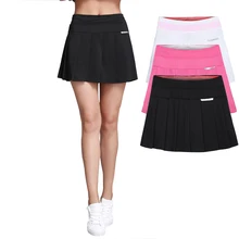 Женская плиссированная теннисная юбка с безопасными штанами, тянущаяся ТЕННИСНАЯ СПОРТИВНАЯ юбка, юбка для тенниса, юбки для бадминтона, встроенные шорты